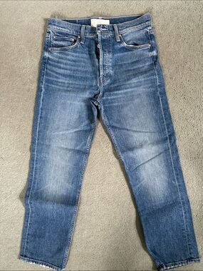 MOTHER Blue Straight-Leg Jeans
